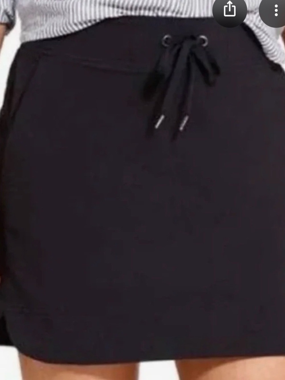 Athleta Black Drawstring Mini Skort with Front Tie